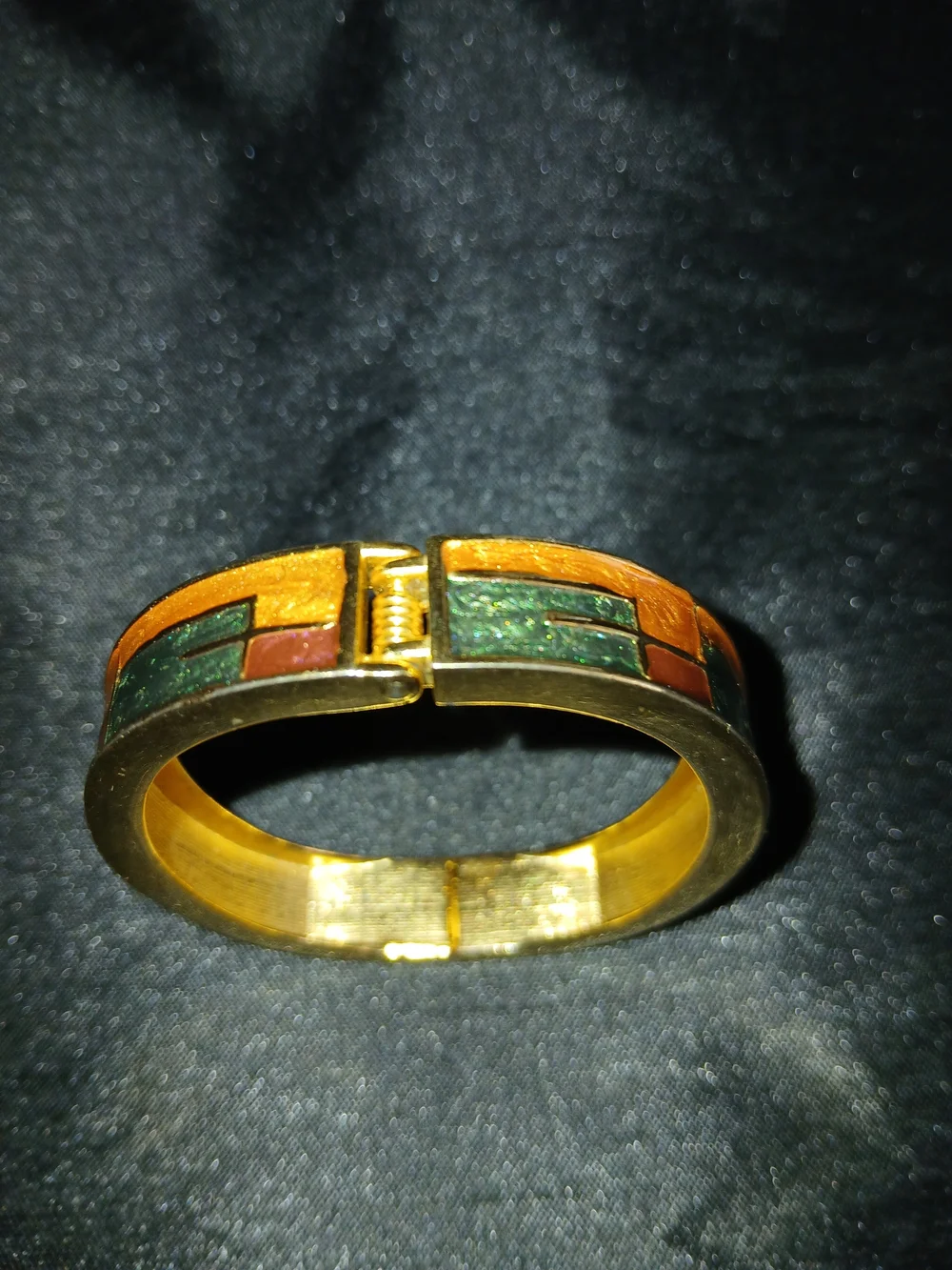 Gold-Tone Multicolor Enamel Women's Bangle Bracelet